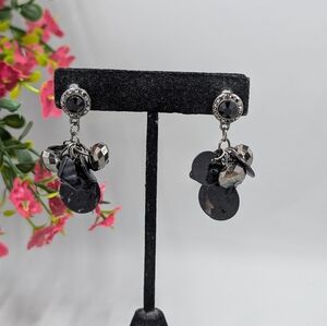 Genuine Crystal Vintage Black Dangle Earrings